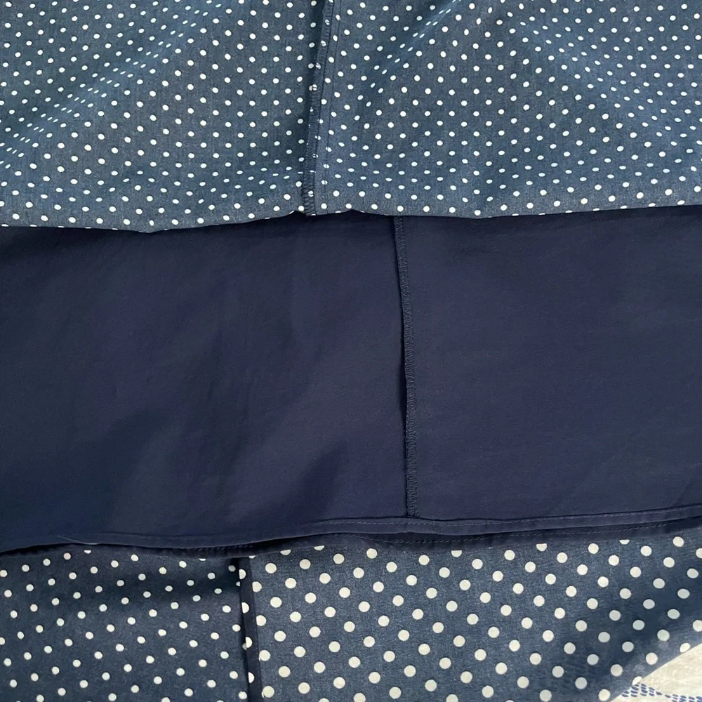 👗The Limited navy blue white white polka-dot knee length dress w/ flare,… - Picture 9 of 10
